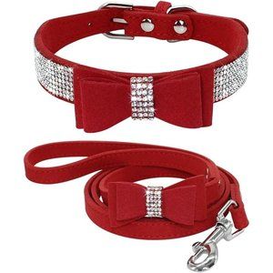 NEW Sparkling Bling Swarovski Crystal Rhinestone Pet Dog Collar & Leash …